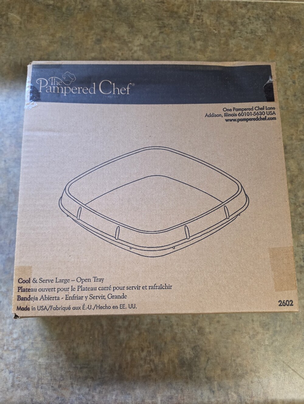 The Pampered Chef Cool & Serve Large Open Tray #2602